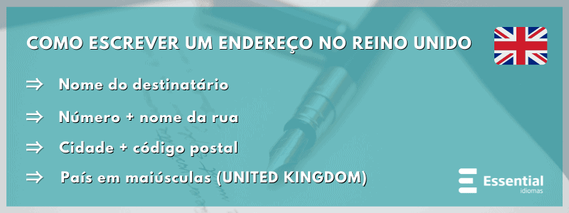 escrever endereco em ingles reino unido