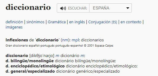 dicionario espanhol wordreference
