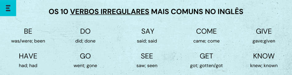 os verbos irregulares mais comuns no ingles